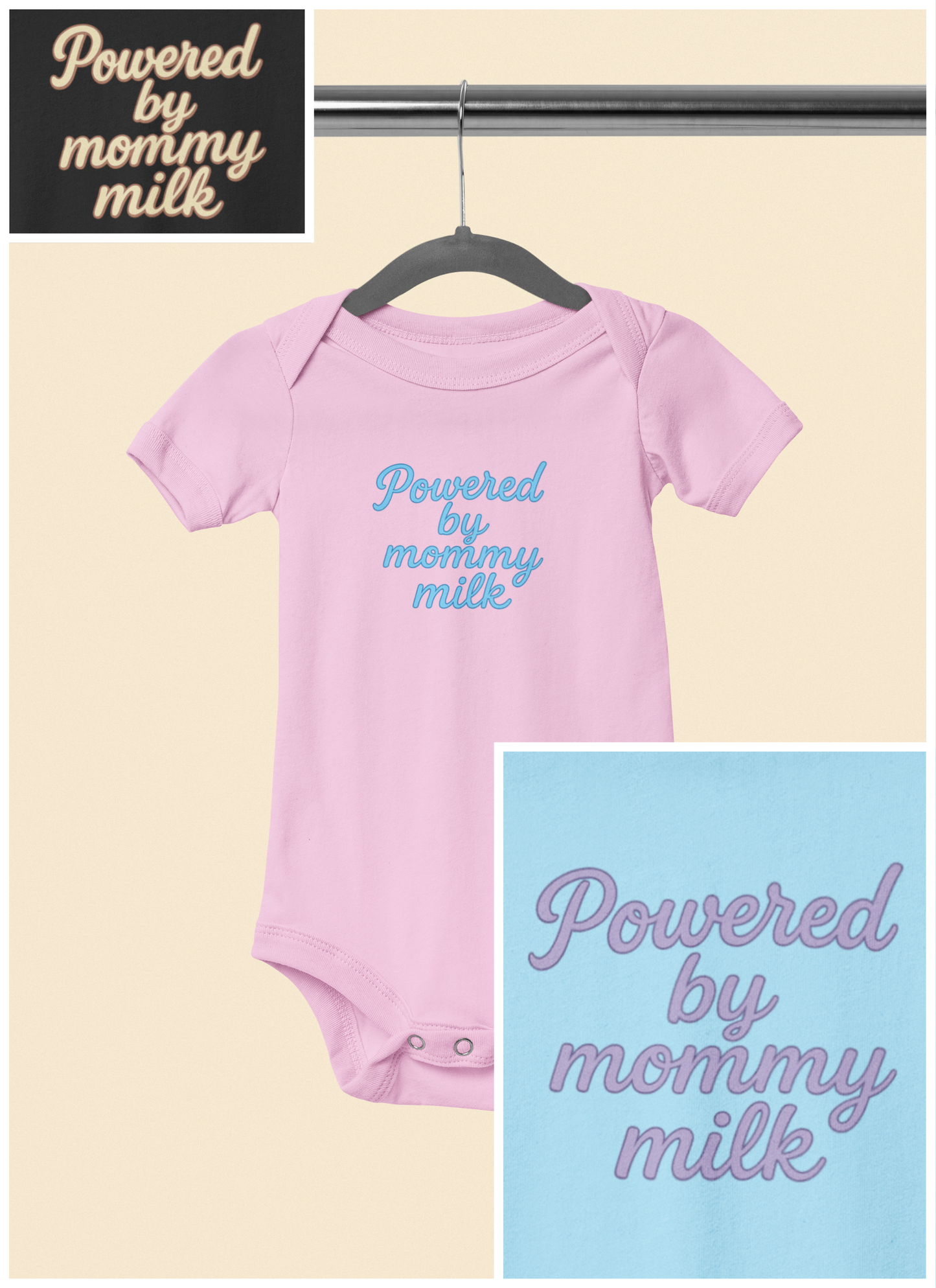 Powered by Mommy Milk - Baby Bodysuit - in Elegant Lavender
