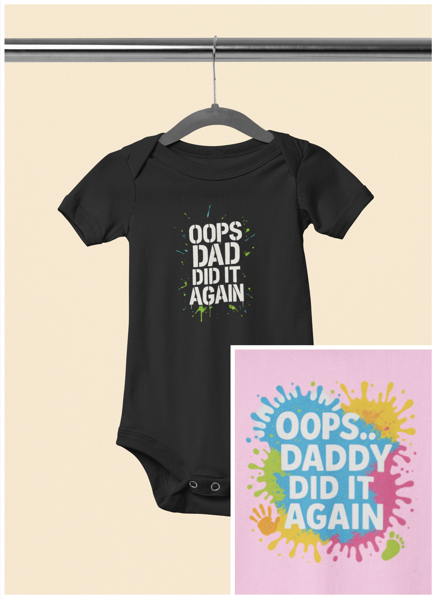 Oops Daddy Did it Again - Baby Bodysuit - Graffiti Style