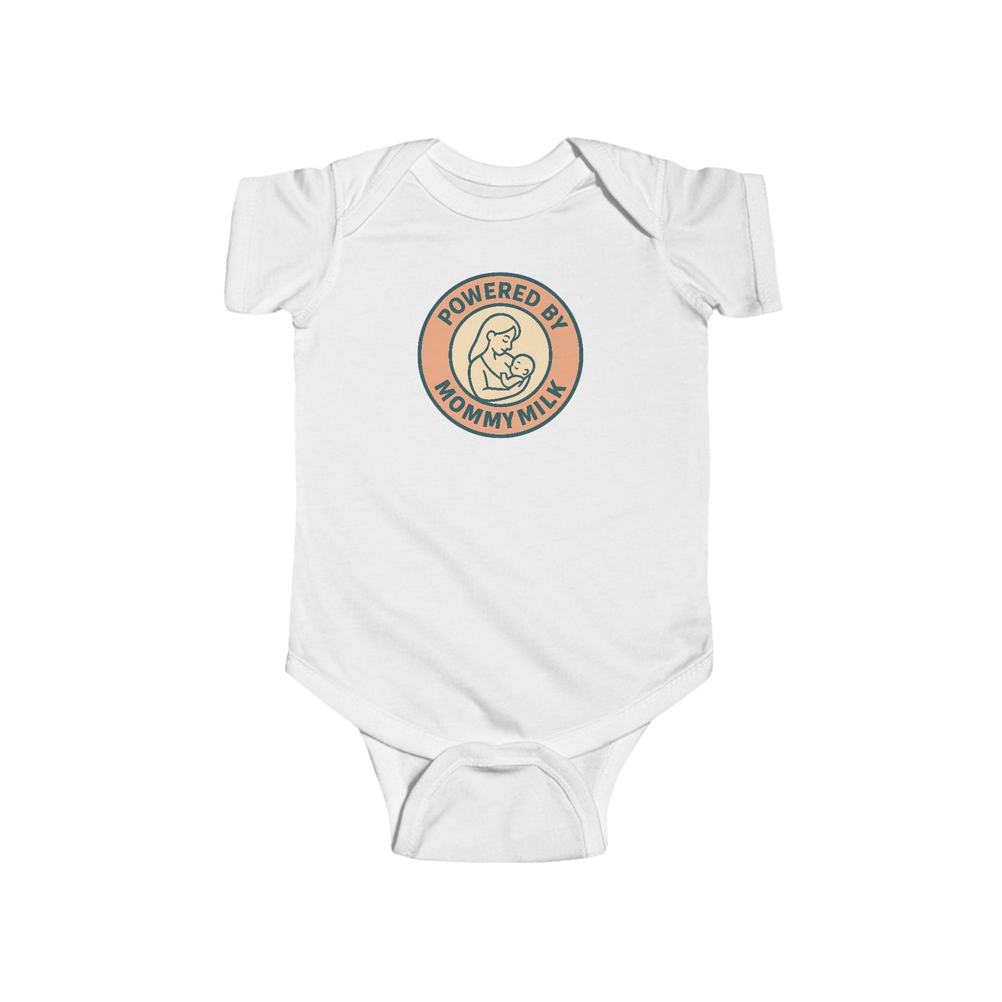 Powered by Mommy Milk - Baby Bodysuit - Love Stamp