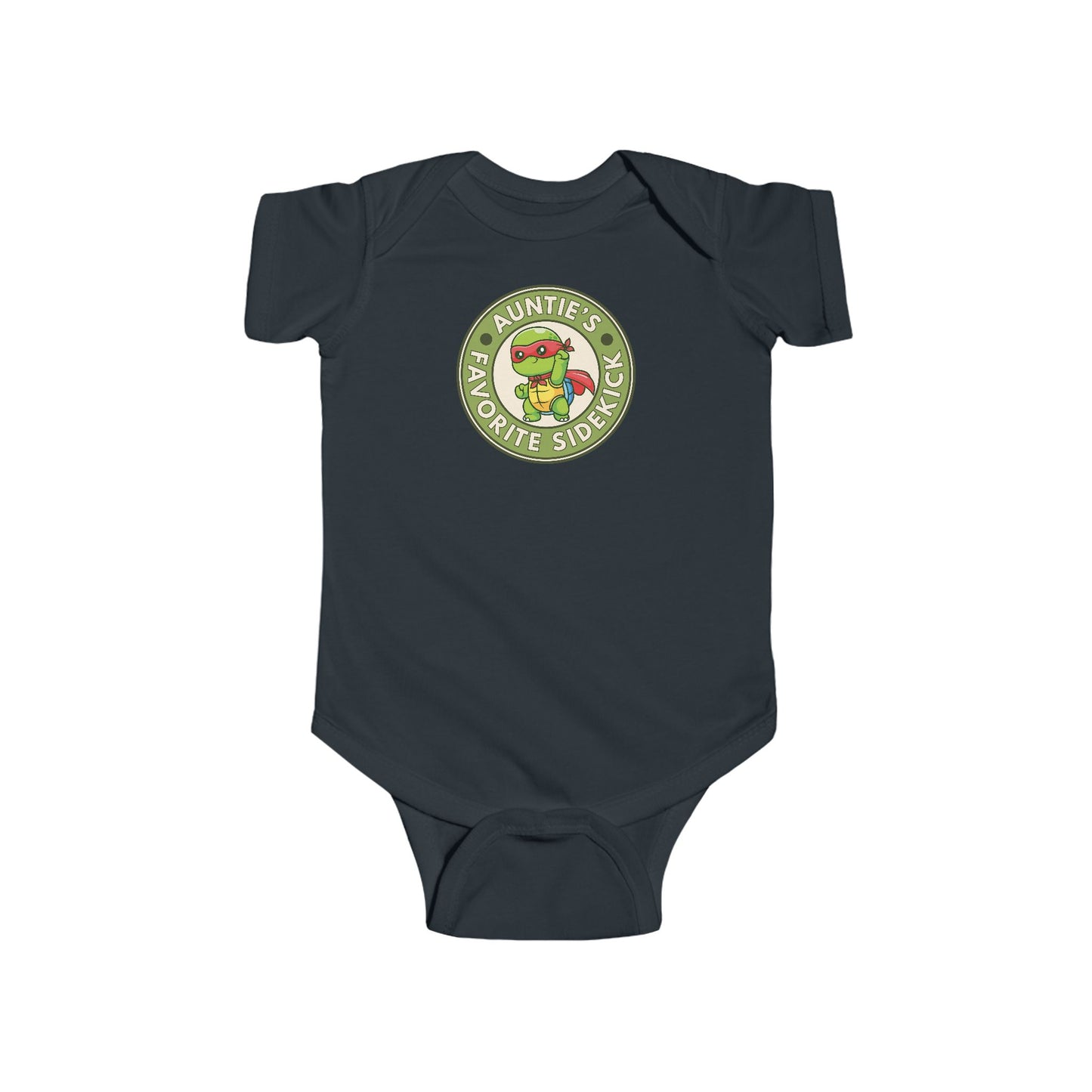Auntie's Favorite Sidekick - Baby Bodysuit - Hero Turtle Emblem