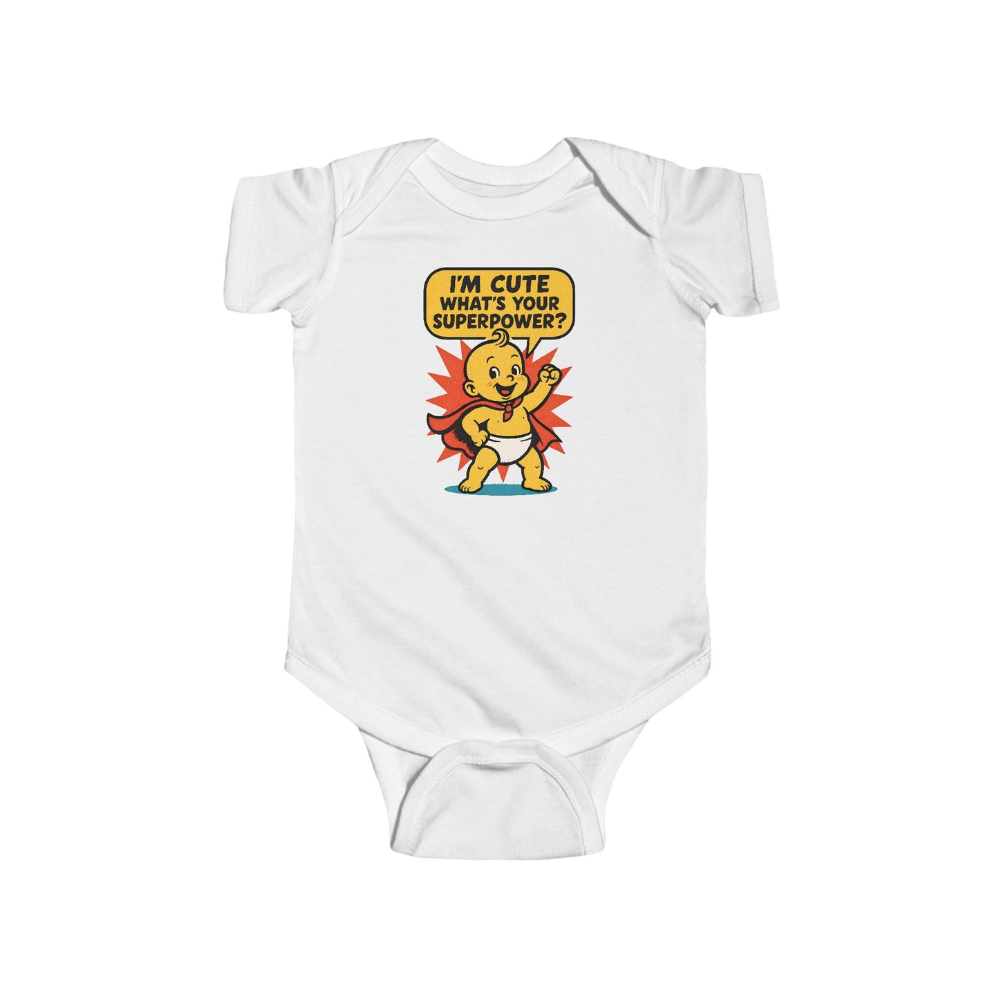 I'm Cute, What's Your Superpower? - Baby Bodysuit - Vintage Hero