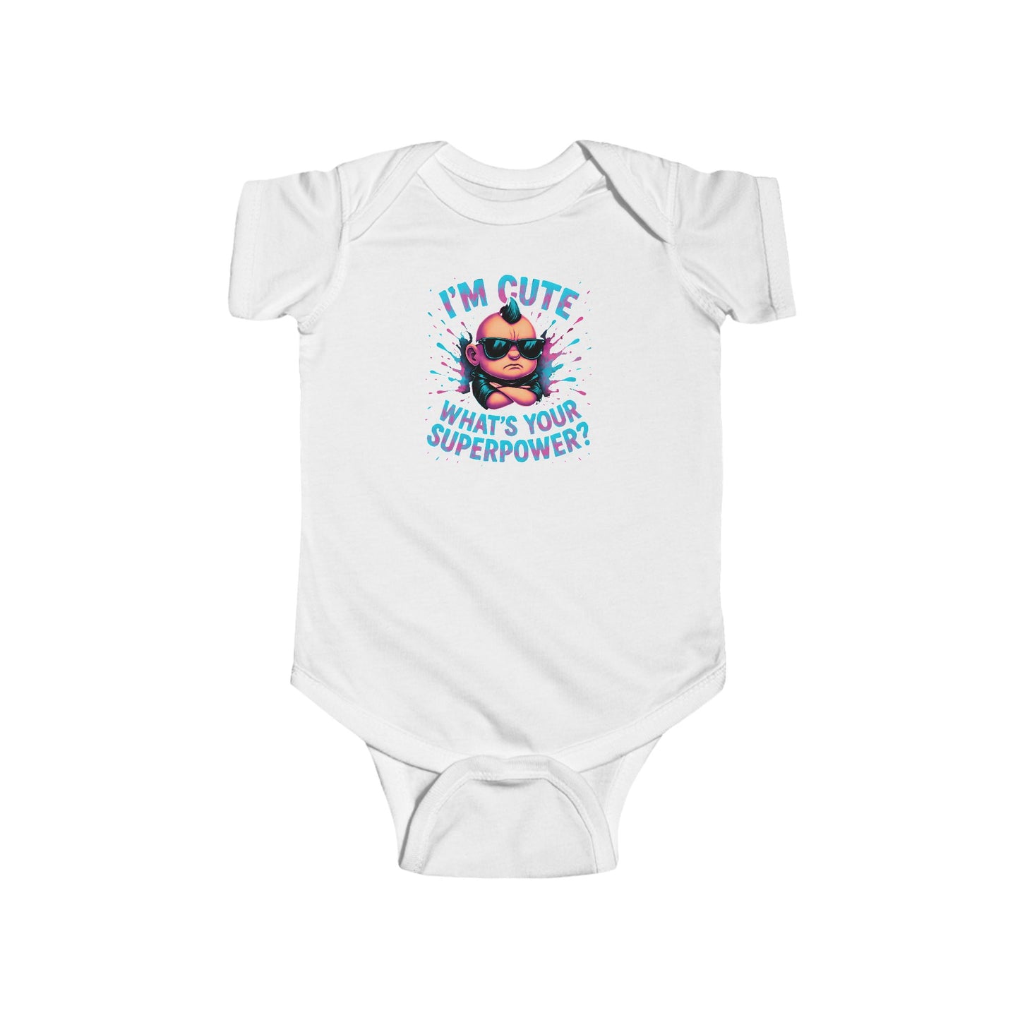I'm Cute, What's Your Superpower? - Baby Bodysuit - Punk Rocker