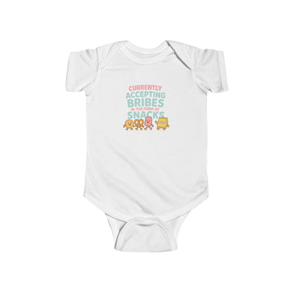 Currently Accepting Bribes in the Form of Snacks - Baby Bodysuit - Light Trip to the Lobby
