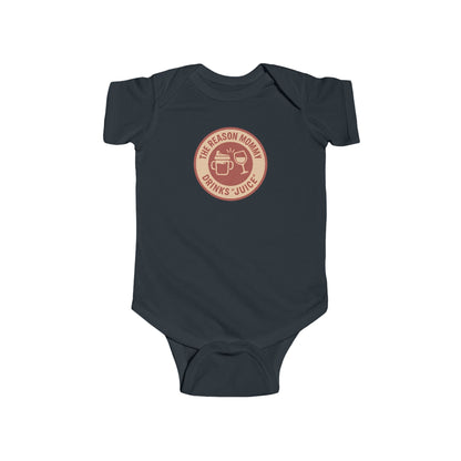 The Reason Mommy Drinks "Juice" - Baby Bodysuit - Red Cheers Stamp