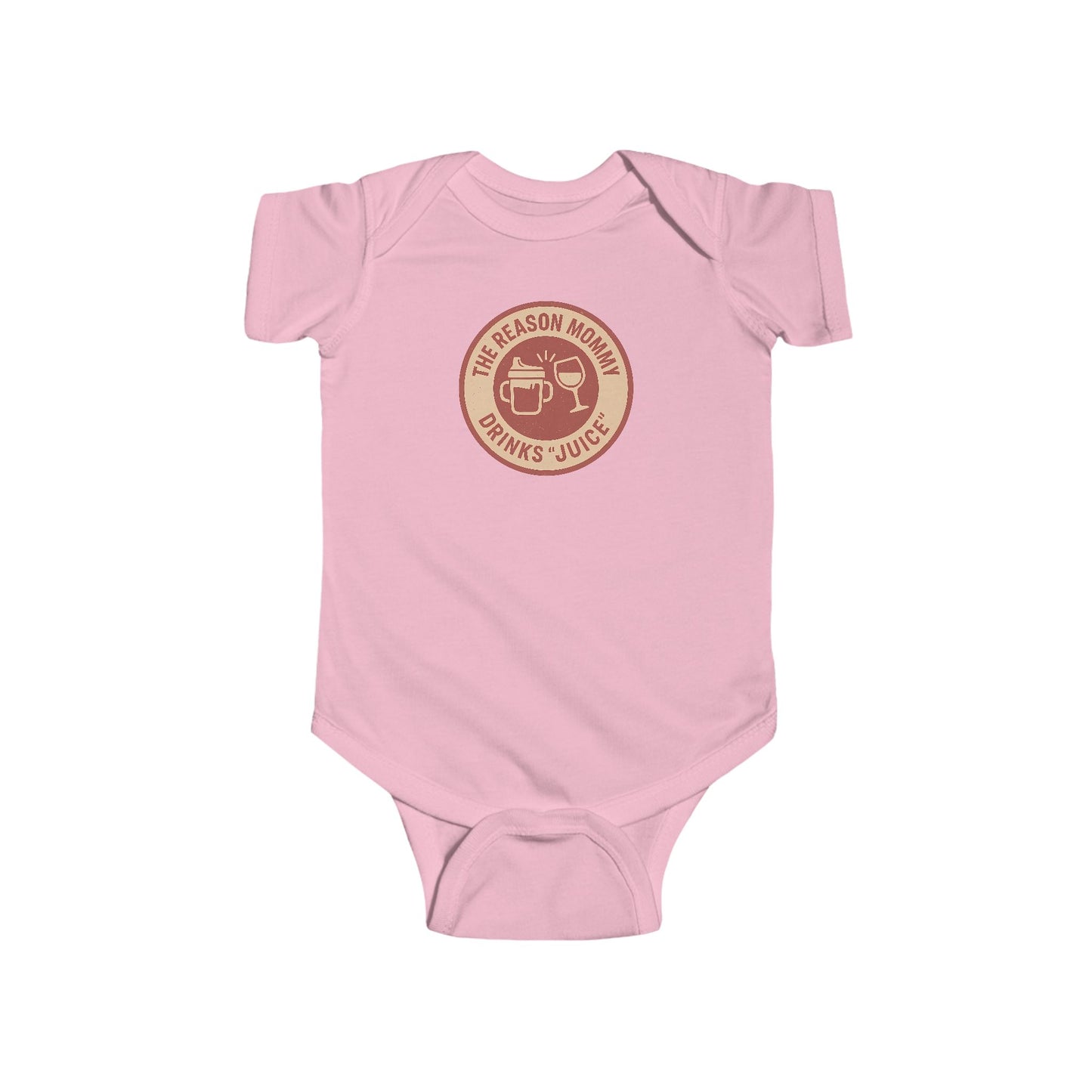 The Reason Mommy Drinks "Juice" - Baby Bodysuit - Red Cheers Stamp