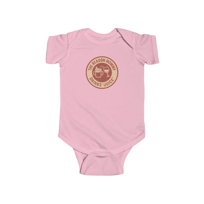 The Reason Mommy Drinks "Juice" - Baby Bodysuit - Red Cheers Stamp