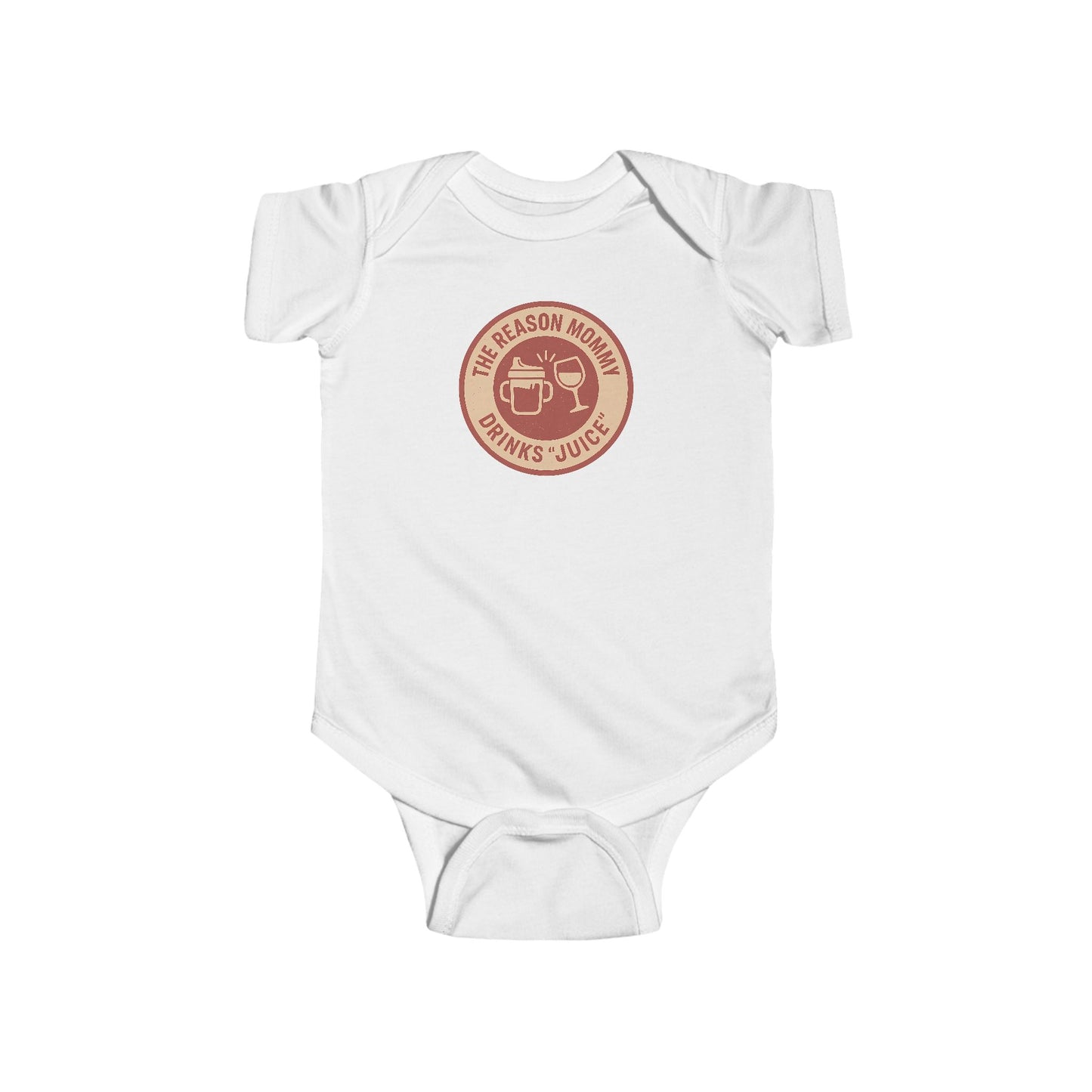 The Reason Mommy Drinks "Juice" - Baby Bodysuit - Red Cheers Stamp