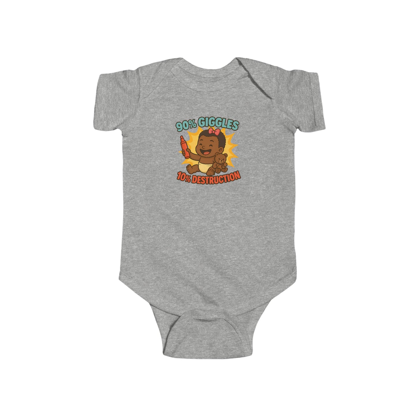 90% Giggles, 10% Destruction - Baby Bodysuit - Artist Eva