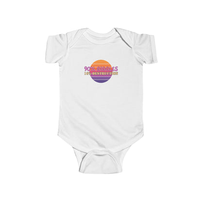 90% Giggles, 10% Destruction - Baby Bodysuit - on Miami Sunset
