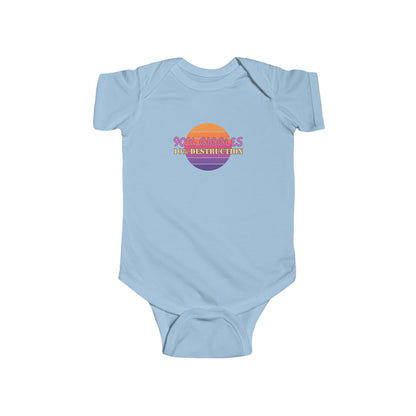 90% Giggles, 10% Destruction - Baby Bodysuit - on Miami Sunset