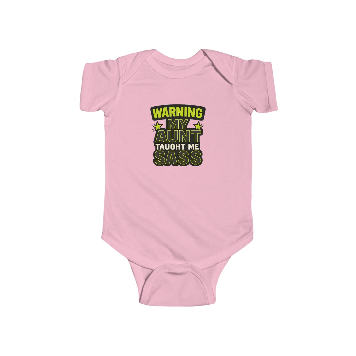 Warning, My Aunt Taught Me Sass - Baby Bodysuit - Toxic Green Sass