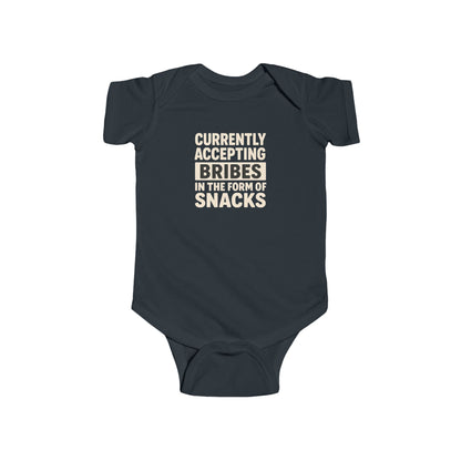 Currently Accepting Bribes in the Form of Snacks - Baby Bodysuit - Blocky Bribes