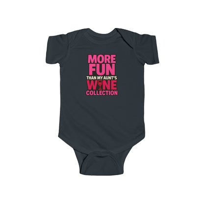 More Fun than my Aunt's Wine Collection - Baby Bodysuit - in Pink