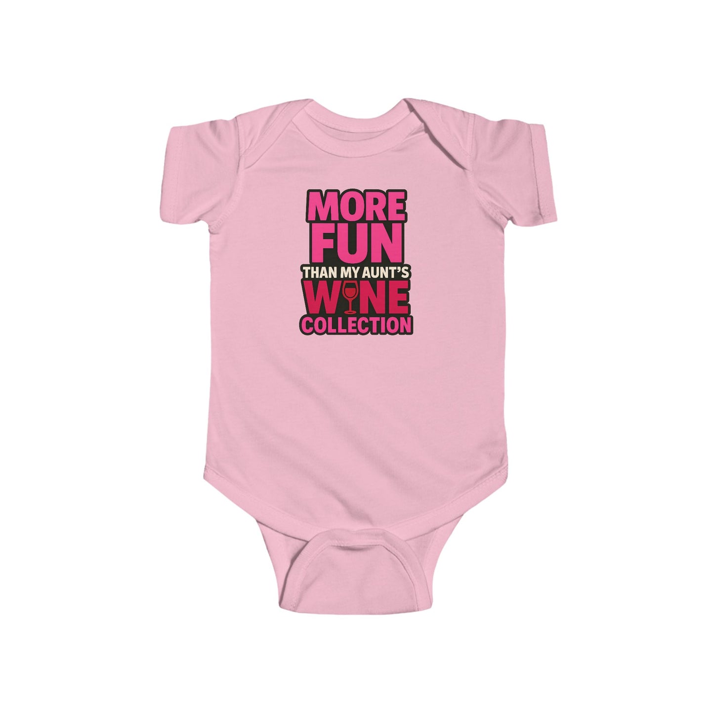 More Fun than my Aunt's Wine Collection - Baby Bodysuit - in Pink