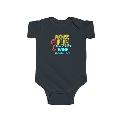 More Fun than my Aunt's Wine Collection - Baby Bodysuit - Neon Sign
