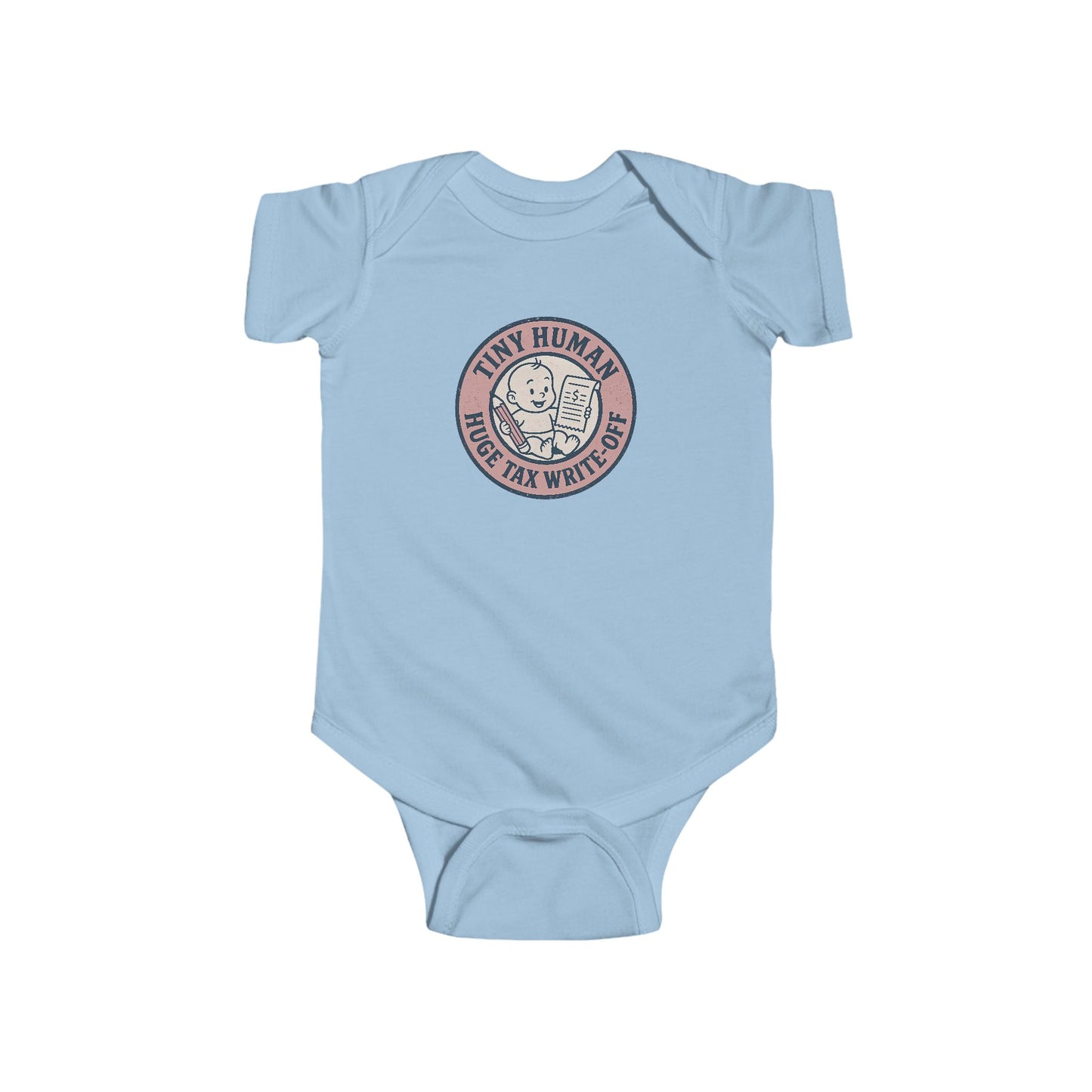 Tiny Human, Huge Tax Write-Off - Baby Bodysuit - Vintage Stamp