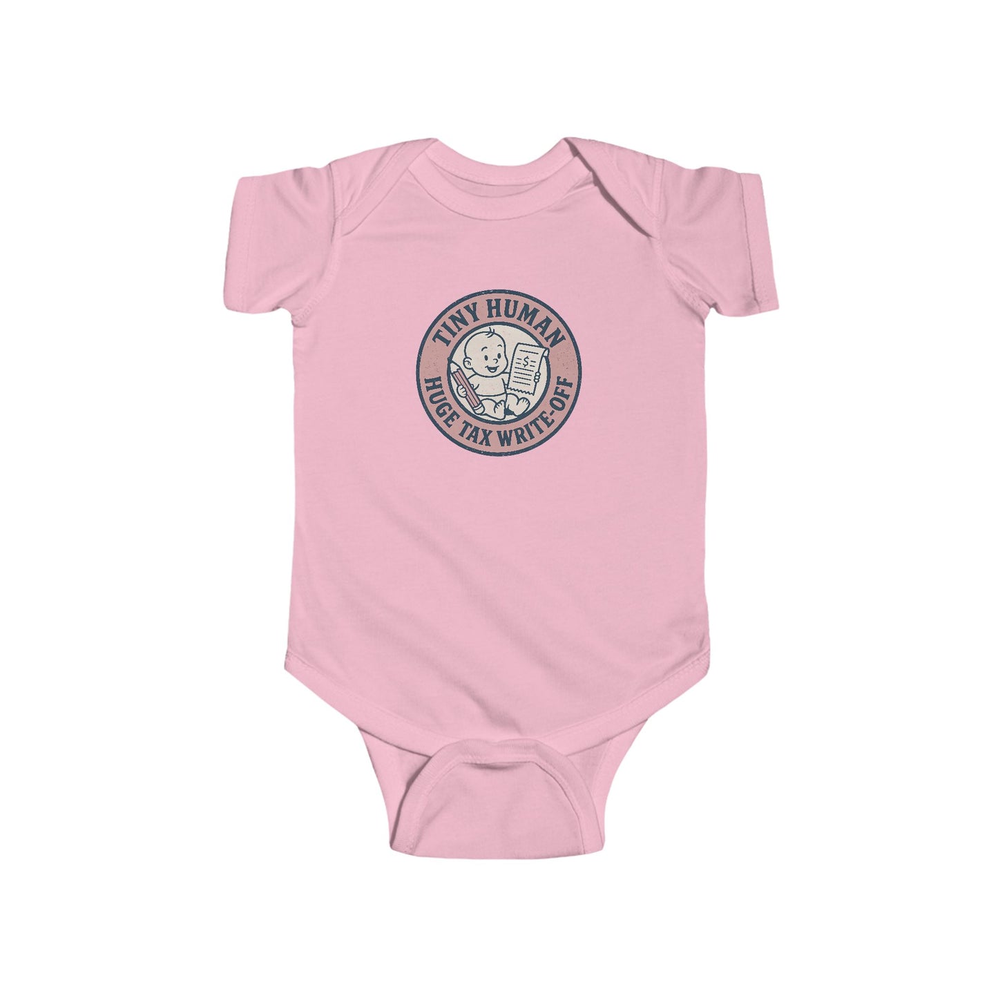 Tiny Human, Huge Tax Write-Off - Baby Bodysuit - Vintage Stamp