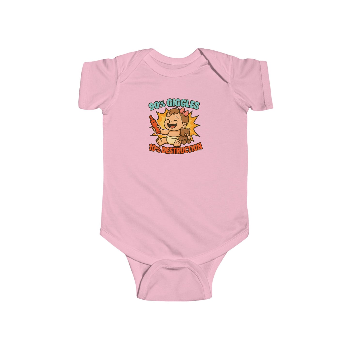 90% Giggles, 10% Destruction - Baby Bodysuit - Artist Charlotte