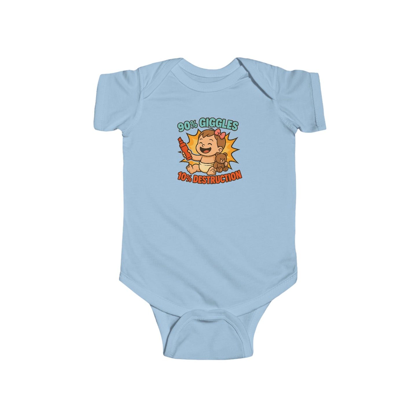 90% Giggles, 10% Destruction - Baby Bodysuit - Artist Charlotte