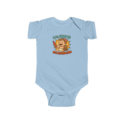 90% Giggles, 10% Destruction - Baby Bodysuit - Artist Charlotte