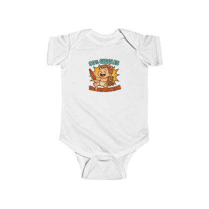 90% Giggles, 10% Destruction - Baby Bodysuit - Artist Charlotte