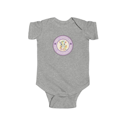 90% Giggles, 10% Destruction - Baby Bodysuit - Lavender Giggle Dragon