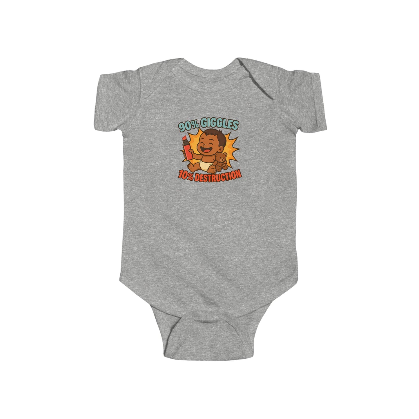 90% Giggles, 10% Destruction - Baby Bodysuit - Artist Austin