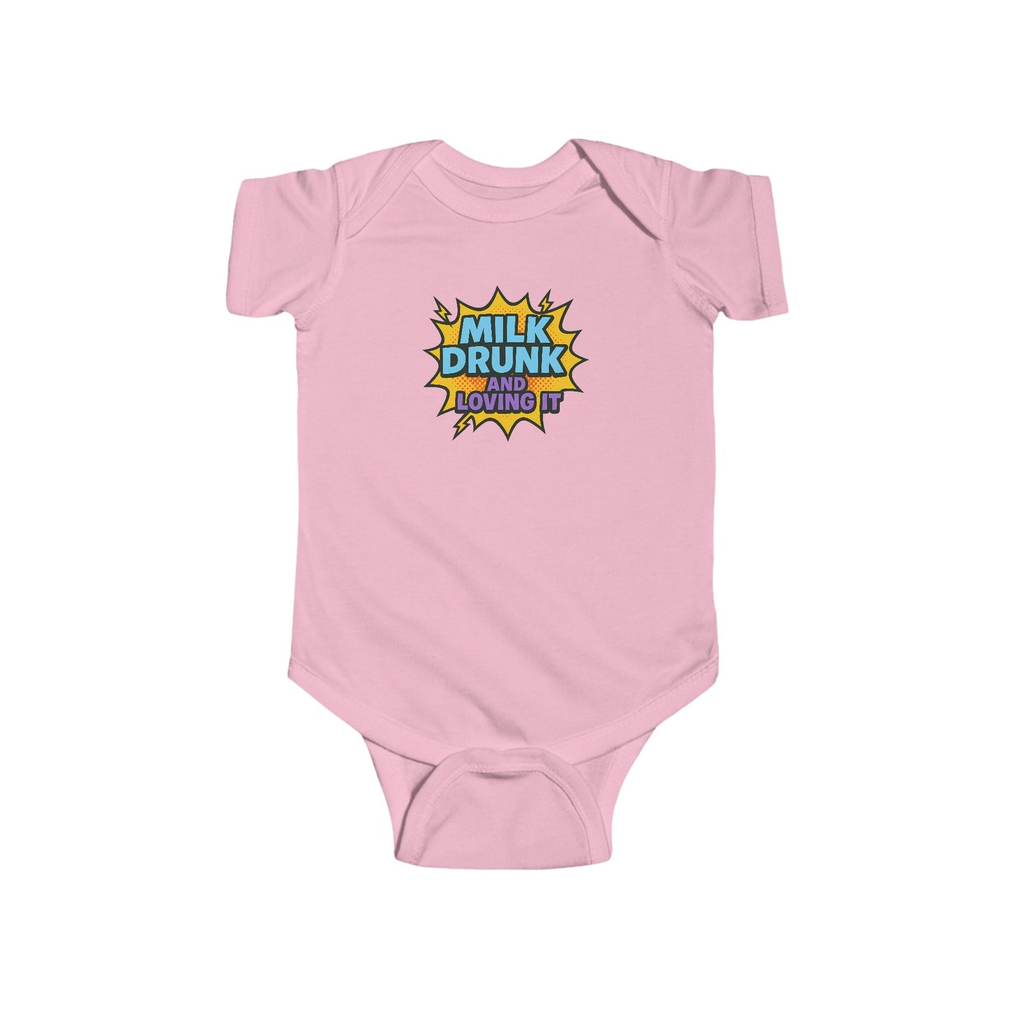 Milk Drunk and Loving It - Baby Bodysuit - Comically Blue
