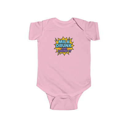 Milk Drunk and Loving It - Baby Bodysuit - Comically Blue