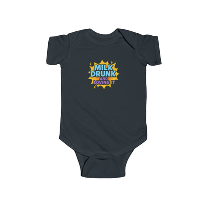 Milk Drunk and Loving It - Baby Bodysuit - Comically Blue