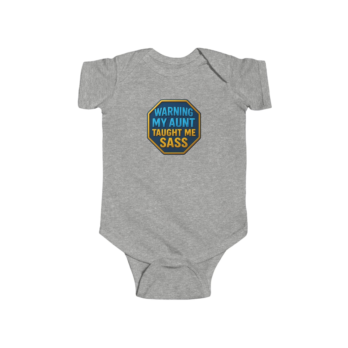 Warning, My Aunt Taught Me Sass - Baby Bodysuit - Blue Sass