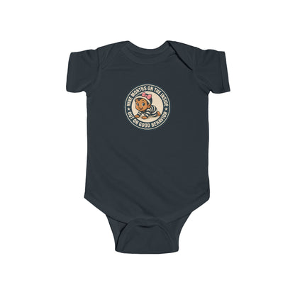 9 Months on the Inside, Out on Good Behavior - Baby Bodysuit - Vintage Stamp Charlotte