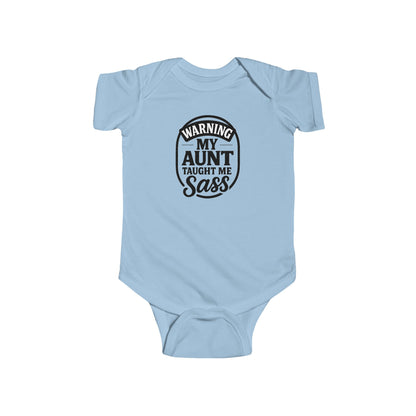 Warning, My Aunt Taught Me Sass - Baby Bodysuit - Huckleberry