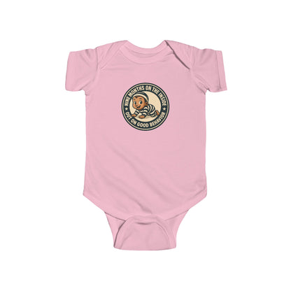 9 Months on the Inside, Out on Good Behavior - Baby Bodysuit - Vintage Stamp Jack