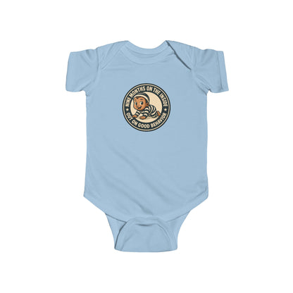 9 Months on the Inside, Out on Good Behavior - Baby Bodysuit - Vintage Stamp Jack