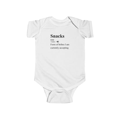 Currently Accepting Bribes in the Form of Snacks - Baby Bodysuit - Definitively