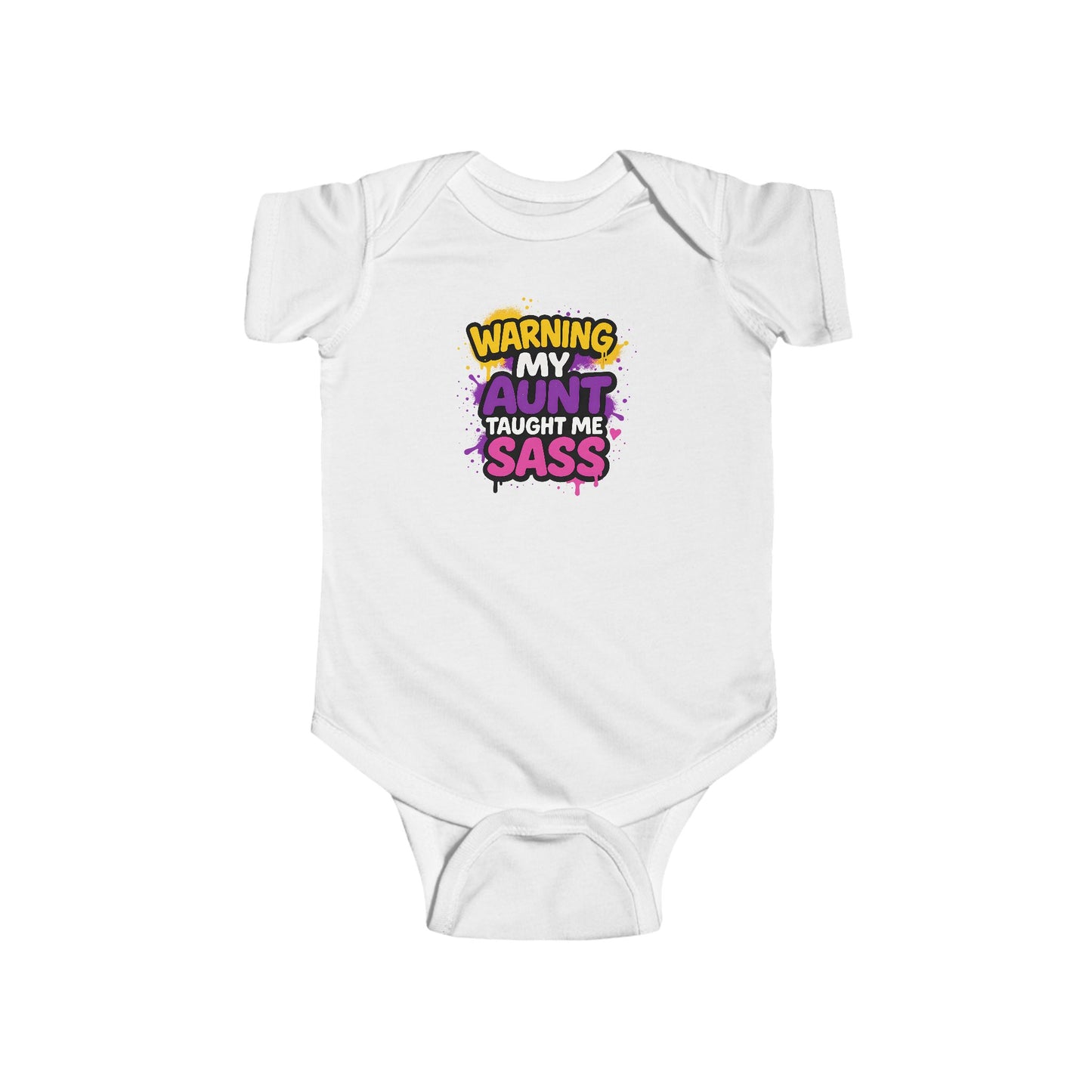 Warning, My Aunt Taught Me Sass - Baby Bodysuit - Street Graffiti