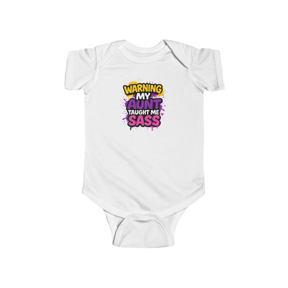 Warning, My Aunt Taught Me Sass - Baby Bodysuit - Street Graffiti