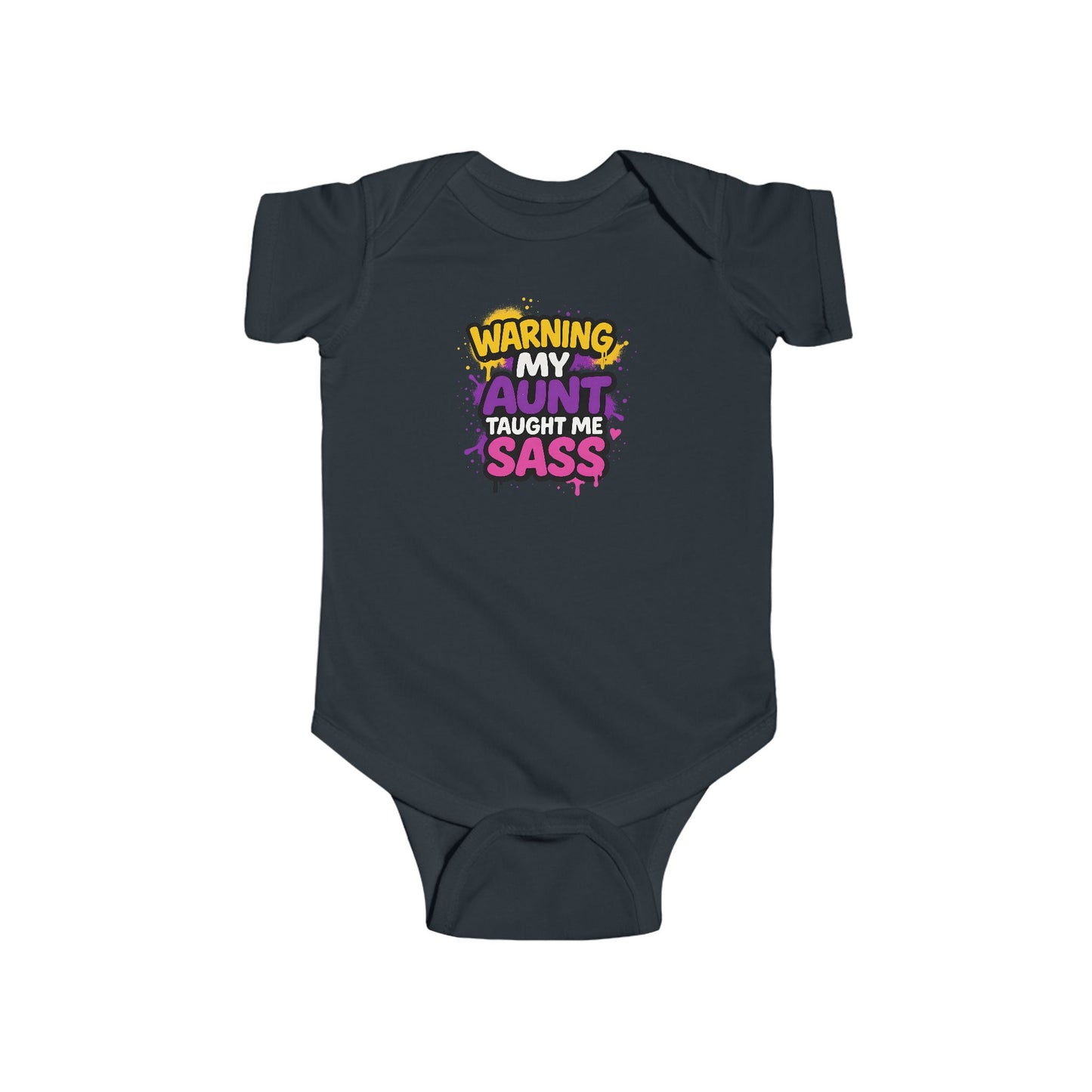 Warning, My Aunt Taught Me Sass - Baby Bodysuit - Street Graffiti