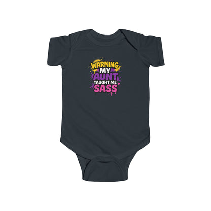 Warning, My Aunt Taught Me Sass - Baby Bodysuit - Street Graffiti