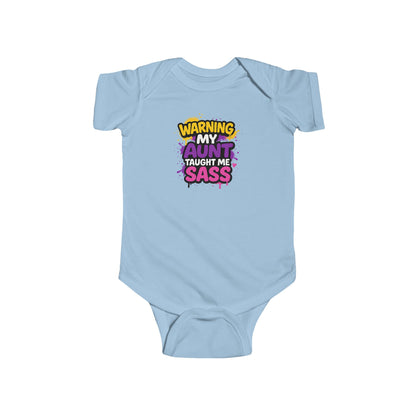 Warning, My Aunt Taught Me Sass - Baby Bodysuit - Street Graffiti