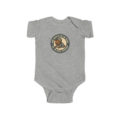 9 Months on the Inside, Out on Good Behavior - Baby Bodysuit - Vintage Stamp Austin