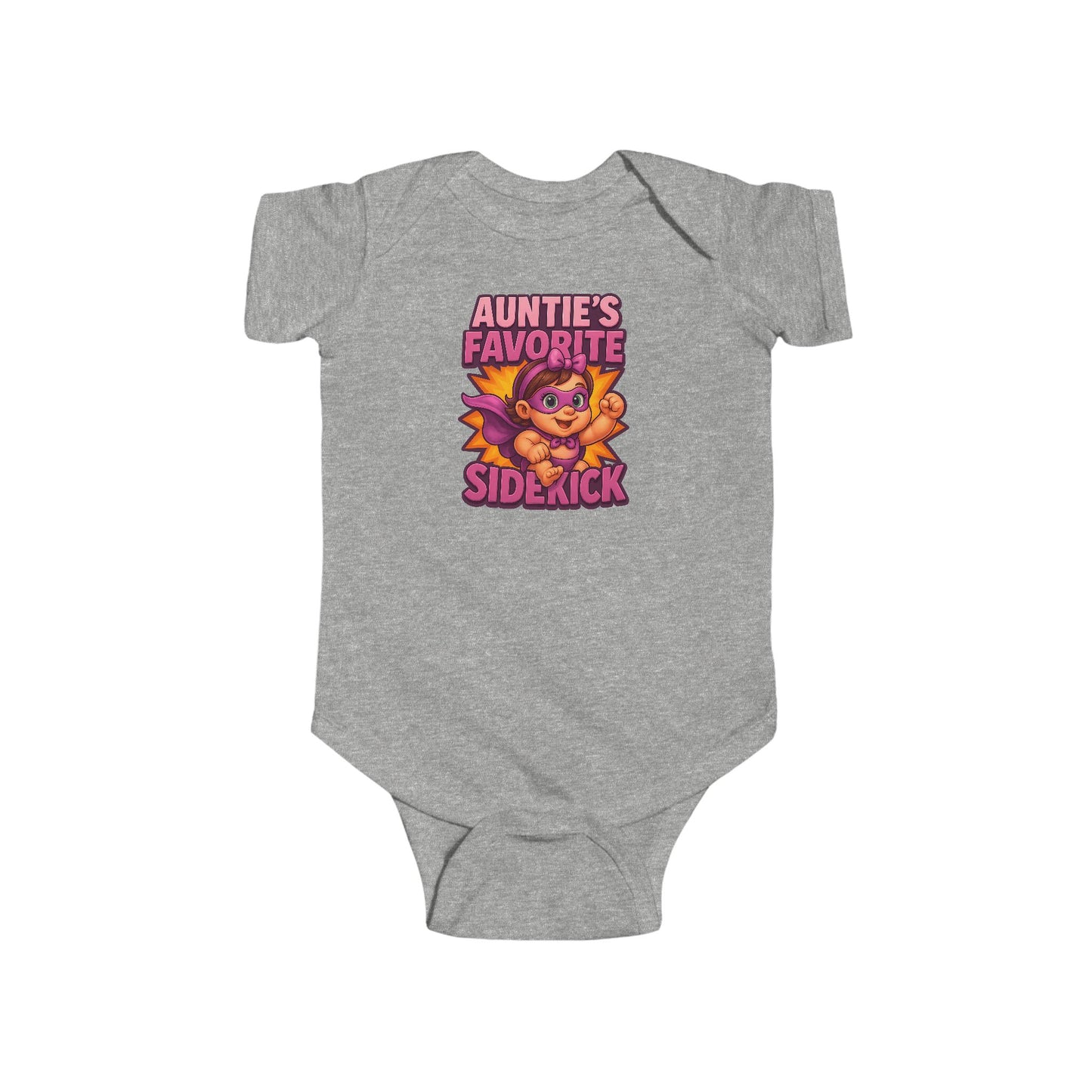 Auntie's Favorite Sidekick - Baby Bodysuit - Hero Charlotte