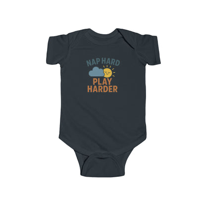 Nap Hard, Play Harder - Baby Bodysuit - Sleepy Sun