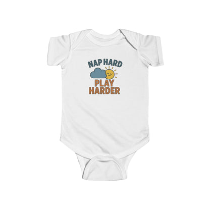 Nap Hard, Play Harder - Baby Bodysuit - Sleepy Sun