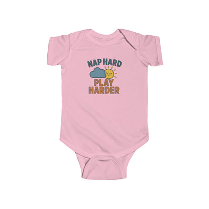 Nap Hard, Play Harder - Baby Bodysuit - Sleepy Sun