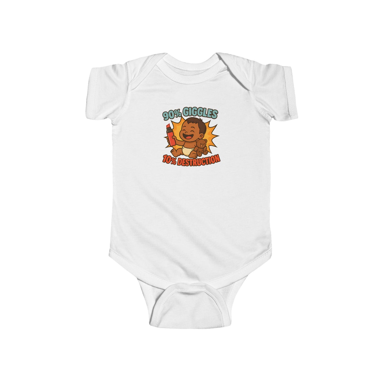90% Giggles, 10% Destruction - Baby Bodysuit - Artist Austin