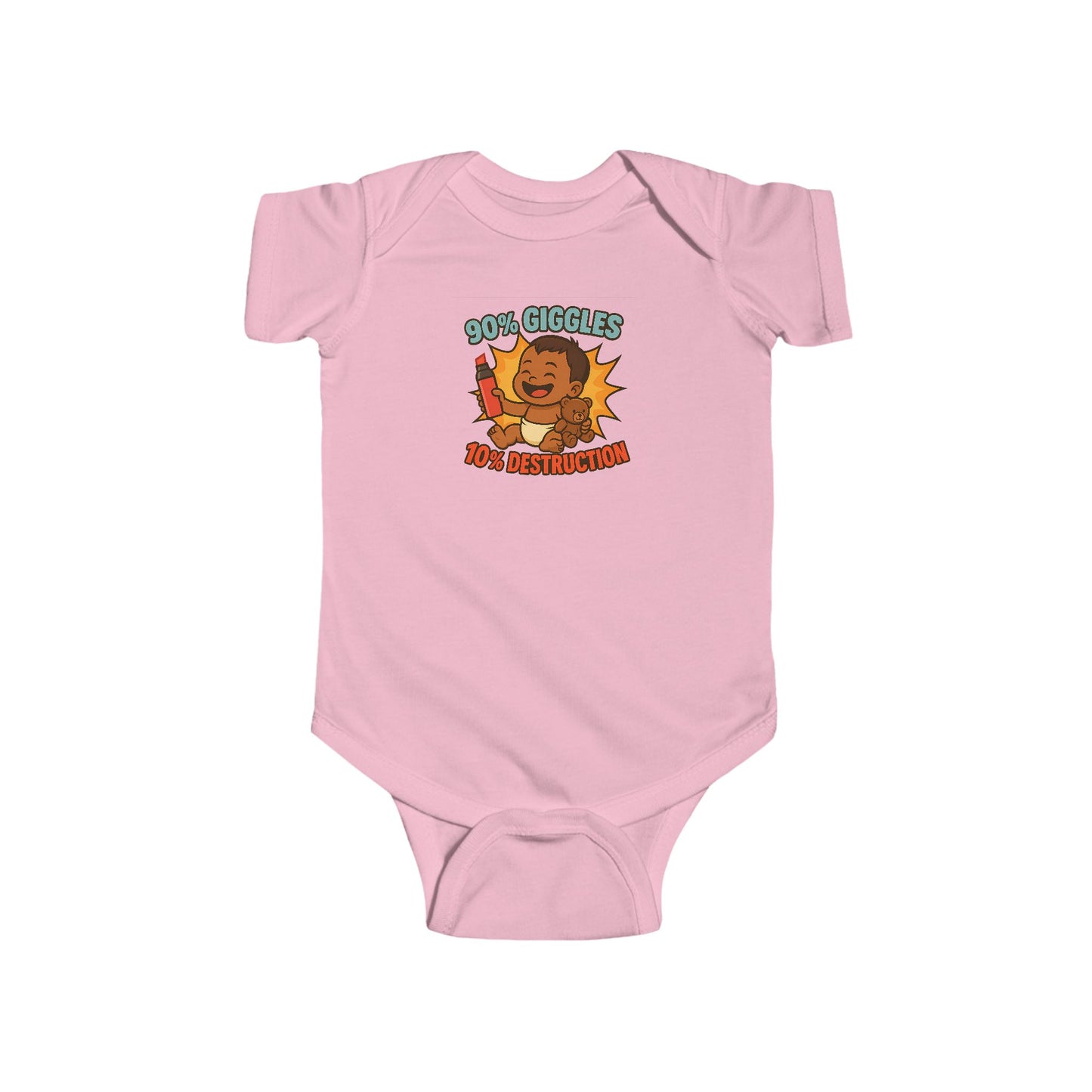 90% Giggles, 10% Destruction - Baby Bodysuit - Artist Austin