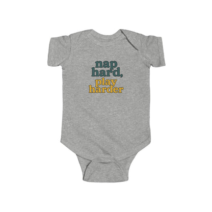 Nap Hard, Play Harder - Baby Bodysuit - Meadow
