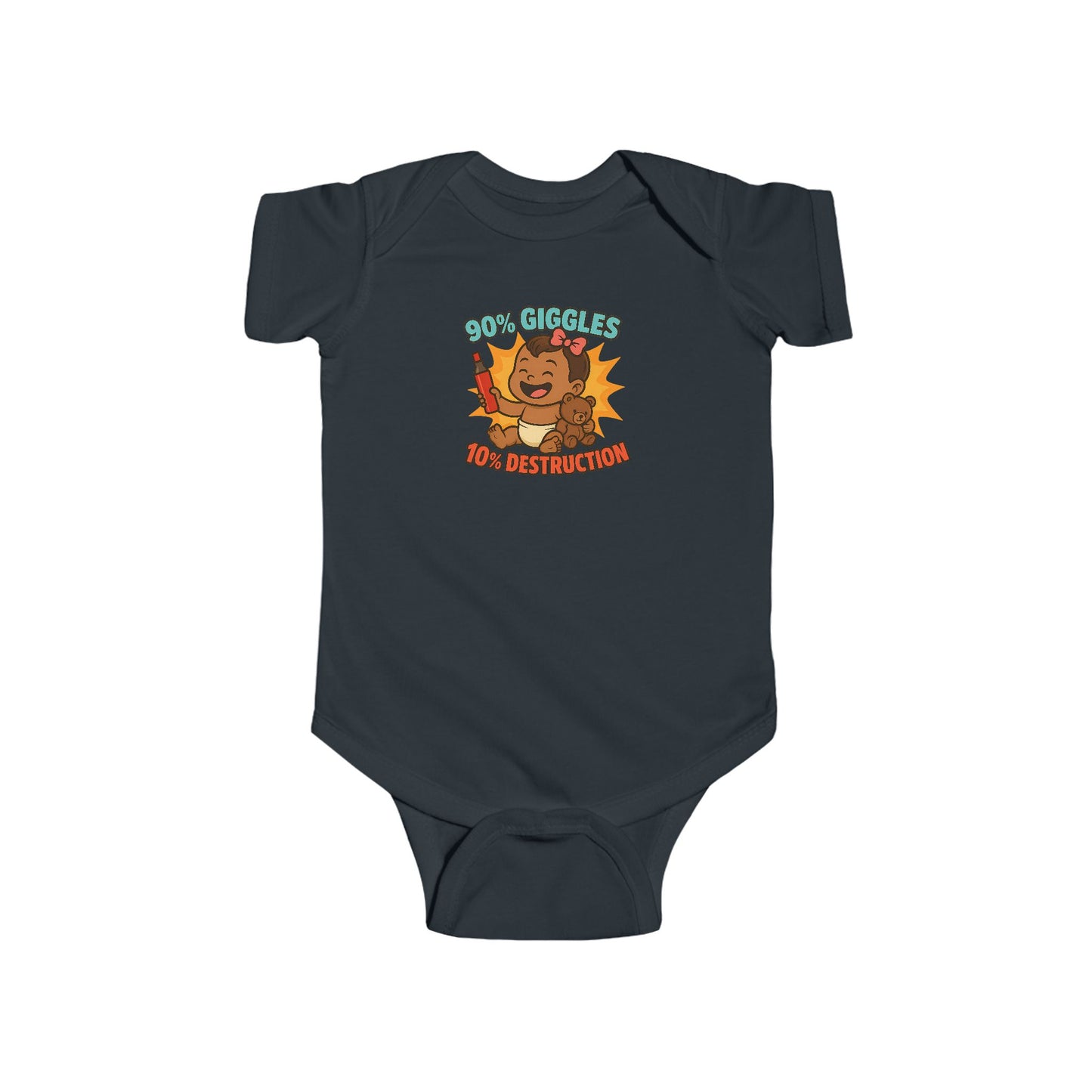 90% Giggles, 10% Destruction - Baby Bodysuit - Artist Lily